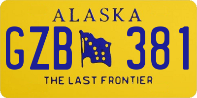 AK license plate GZB381