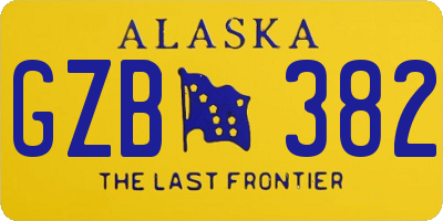 AK license plate GZB382