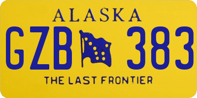 AK license plate GZB383