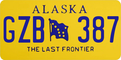 AK license plate GZB387