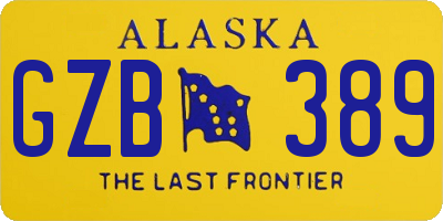 AK license plate GZB389