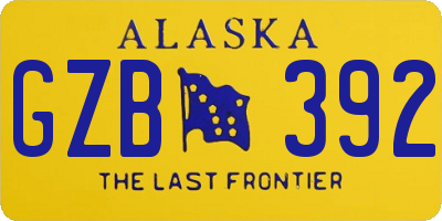 AK license plate GZB392