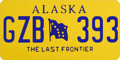 AK license plate GZB393