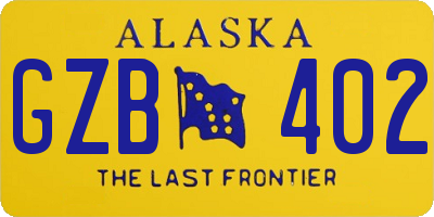AK license plate GZB402