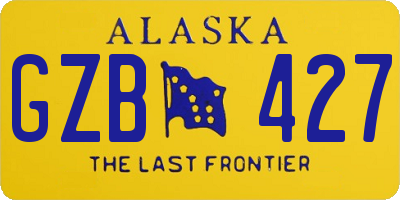 AK license plate GZB427