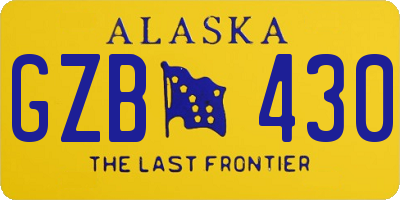 AK license plate GZB430