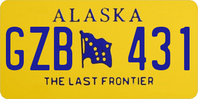AK license plate GZB431