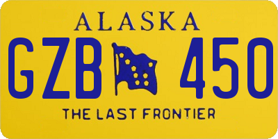 AK license plate GZB450