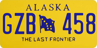 AK license plate GZB458