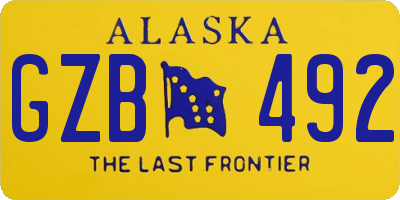 AK license plate GZB492
