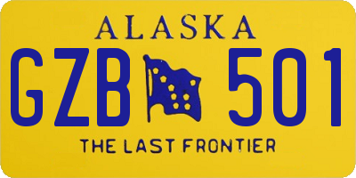 AK license plate GZB501