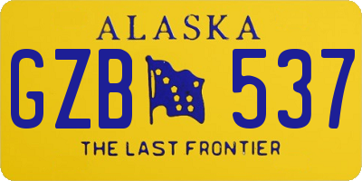 AK license plate GZB537