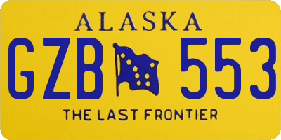 AK license plate GZB553