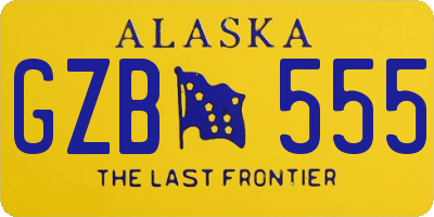 AK license plate GZB555