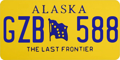 AK license plate GZB588