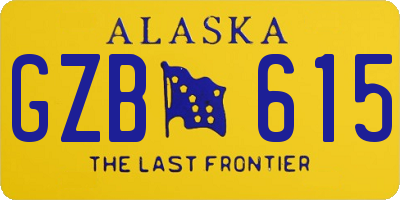 AK license plate GZB615