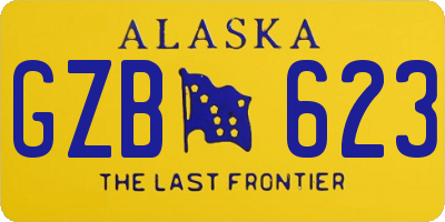 AK license plate GZB623