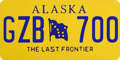 AK license plate GZB700