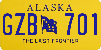 AK license plate GZB701