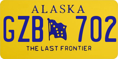 AK license plate GZB702