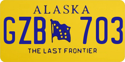 AK license plate GZB703