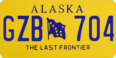 AK license plate GZB704