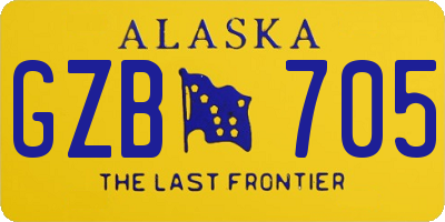 AK license plate GZB705