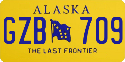 AK license plate GZB709