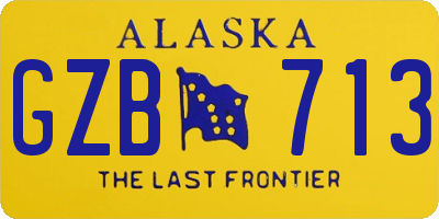 AK license plate GZB713