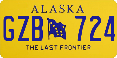 AK license plate GZB724