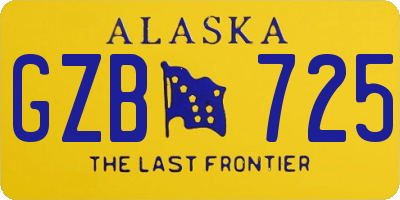 AK license plate GZB725