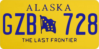 AK license plate GZB728