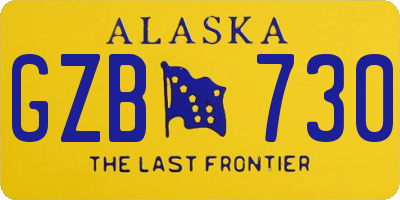AK license plate GZB730