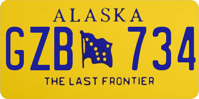 AK license plate GZB734