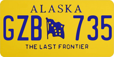 AK license plate GZB735