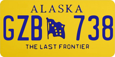 AK license plate GZB738
