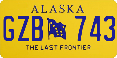 AK license plate GZB743