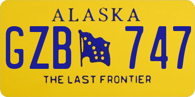 AK license plate GZB747