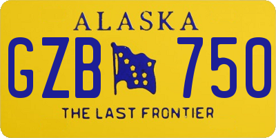 AK license plate GZB750