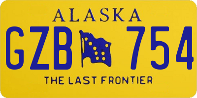 AK license plate GZB754