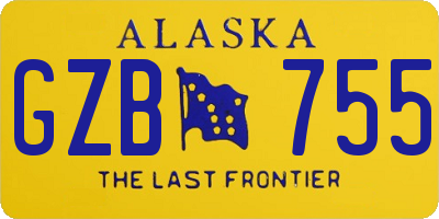 AK license plate GZB755