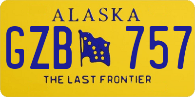 AK license plate GZB757