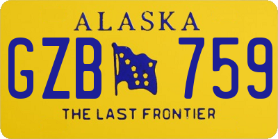 AK license plate GZB759