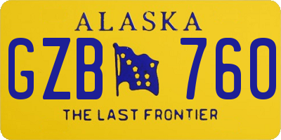 AK license plate GZB760