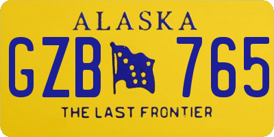 AK license plate GZB765