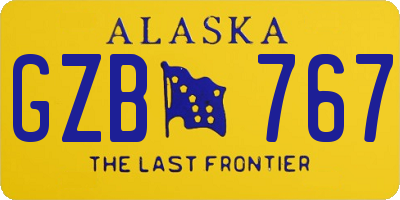 AK license plate GZB767