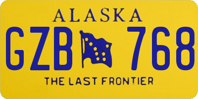 AK license plate GZB768