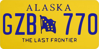 AK license plate GZB770