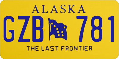 AK license plate GZB781
