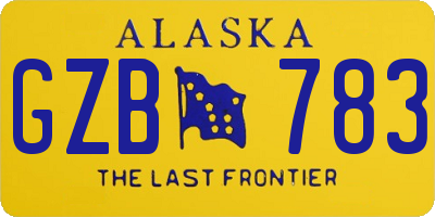 AK license plate GZB783